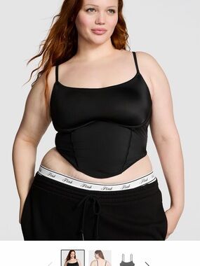 Extra Small VS Black corset top with adjustable straps